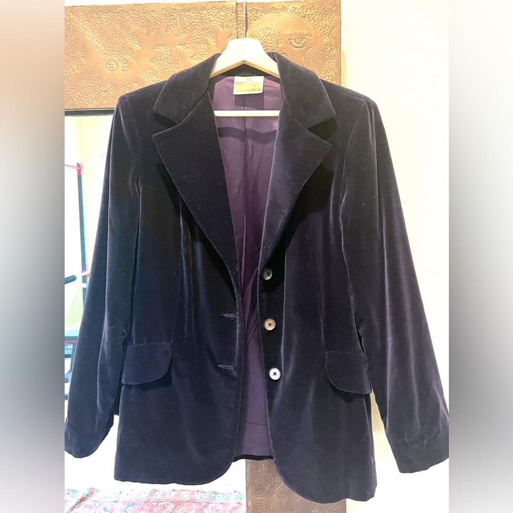 Vintage velvet blazer navy blue size M